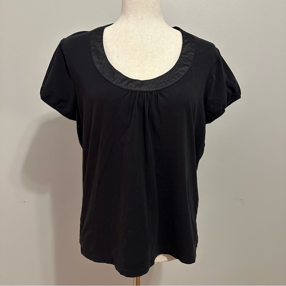 Rafaella Black Short Sleeve Blouse